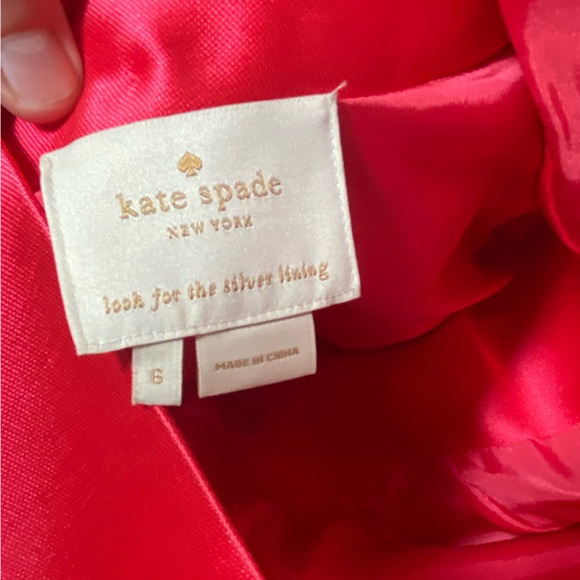 Kate spade open back silk mini size 6 punch pink used condition - Picture 3 of 6